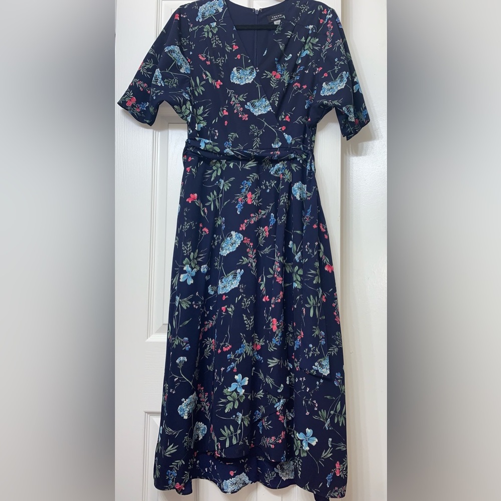 Navy blue floral dress